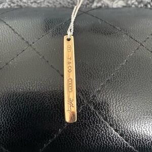 Tiffany & Co. Gold Bar Pendant Necklace